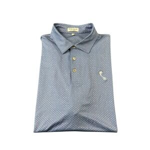 Peter Millar Summer Comfort Blue Cocktail Orlando Country Club Golf Polo Large